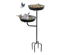 Standing Feeder Bowl - with 4 Prongs Base Stake Garden Bird Bath - for Garden Backyard Patio Deck Pavilion Lawn Decor Home Decor Landscape Dad Mom