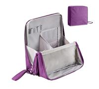 Standing Makeup Bag,Parallel Traveler Makeup Bag,Foldable Travel Bag with compartments,Stationery Storage BagLarge CapacityPortableToiletry Bag,WaterproofOxford Cloth (Purple)