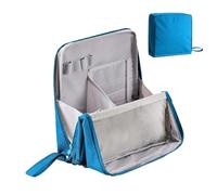 Standing Makeup Bag,Parallel Traveler Makeup Bag,Foldable Travel Bag with compartments,Stationery Storage BagLarge CapacityPortableToiletry Bag,WaterproofOxford Cloth (Blue)