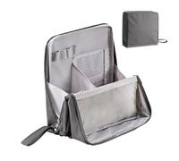 Standing Makeup Bag,Parallel Traveler Makeup Bag,Foldable Travel Bag with compartments,Stationery Storage BagLarge CapacityPortableToiletry Bag,WaterproofOxford Cloth (Gray)