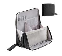 Standing Makeup Bag,Parallel Traveler Makeup Bag,Foldable Travel Bag with compartments,Stationery Storage BagLarge CapacityPortableToiletry Bag,WaterproofOxford Cloth (Black)