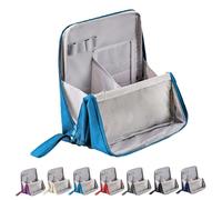 Standing Makeup Bag - Portable, Large Capacity, Makeup Bag with Compartments, Multi-Purpose Oxford Cloth Toiletry Bag (Blue)