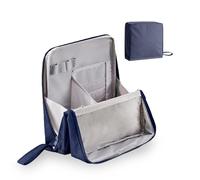 Standing Makeup Bag, Portable, Large Capacity, Multi-Purpose Travel Makeup Bag Organizer with Compartments (C-Navy)