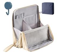 Standing Makeup Bag - Portable, Large Capacity, Relevanton Standing Makeup Bag, StandingMakeup Bags Portable, Multi-Purpose StandingMakeup Bags (Beige)