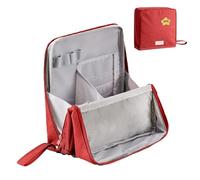 Standing Makeup Bag - Portable, Large Capacity, Traveler Makeup Organizer Bag, Vertical Opening Waterproof Multifunctional Make Up Bags with Compartments. (Red)