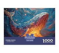 Standing on The Bottom of Whale 1000 Pcs Carton Extra-épais Coffret De Puzzles Colorful Whale Anti-Stress Jeu Familial Puzzles pour Adultes Et Enfants 52x38cm/1000pcs
