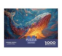 Standing on The Bottom of Whale 1000 Pcs Carton Extra-épais Lot de Puzzles Colorful Whale Stimulant Et Éducatif Jeu Créatif Puzzles As Birthday Gifts 70x50cm/1000pcs