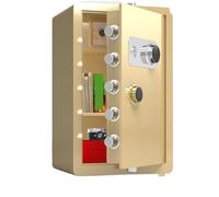 Standing Petit Coffre-Fort mécanique Mural entièrement en Acier : Mini Armoire de Rangement de sécurité antivol for Bureau à Domicile(Gold,30cm)