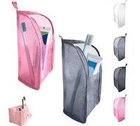 Standing Toiletry Bag for Travel, Clear Waterproof Woven EVA Mesh Cosmetic Makeup Organizer, Foldable Hanging Bathroom Storage for Toiletries & Toothbrush, Lightweight, 8.6x5.1x5.1 (Mixed-5)