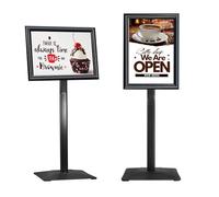 STANDNEE Porte Affiche A3 Présentoir Stand d’enseignes robuste Support d’enseignes sur pied, Porte-affiches Pieds sur socle pour annonces, menu, avis, fêtes (noir)