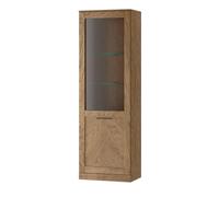Standvitrine Cozy Vitrine en Verre Gauche 65x40x198cm Chêne Rustique