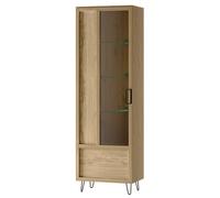 Standvitrine Limbo Vitrine en Verre Gauche 65x40x196cm Chêne Artisan