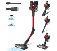 Stanew Aspirateur Balai sans Fil, 33Kpa 320W Aspirateur sans Fil Puissant Pliable, 40Min Autonomie, LED, pour Poils d'animaux Tapis Voiture Sol Dur Canapés etc