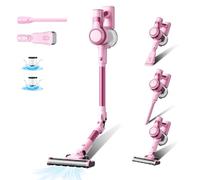 Stanew Aspirateur Balai sans Fil, 33Kpa Aspirateur sans Fil Puissant, 320W Aspirateur Pliable, 40Min Autonomie, LED, pour Poils d'animaux Tapis Voiture Sol Dur Canapés etc(Rose)