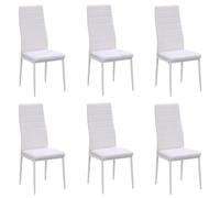Stanew Chaise de Salle à Manger 6 pièces, Chaise de Cuisine avec Pieds en métal, Chaise de Salon rembourrée, Chaise rétro avec Coutures Blanches (6, White, 588)