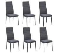 Stanew Chaise de Salle à Manger 6 pièces, Chaise de Cuisine avec Pieds en métal, Chaise de Salon rembourrée, Chaise rétro avec Coutures Blanches (6, Grey, 588)