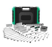Stanew Coffret de Douilles et Embouts 131 Pièces avec Clés à Cliquet 1/2" et 1/4", Clé à cliquet à double extrémité ouverte, Joint Universel, CR-V, Boîte Pratique et Résistante