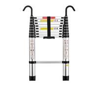 STANEW Échelle Télescopique 2,6 M en Aluminium Bricolage Pliable, Accoudoir Amovible, Extensible Unique Droite Multi-Fonction Ladder,Charge Maximale 150kg