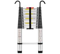 STANEW Échelle Télescopique 4,4 M en Aluminium Bricolage Pliable, Accoudoir Amovible, Extensible Unique Droite Multi-Fonction Ladder,Charge Maximale 150 kg