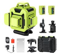 STANEW Niveau Laser Chantier Autonivelant 360° x 4, Lazer Niveaux 4D 16 Lignes Laser, Autonivellement et Mode Pulsé Extérieur, 2 x Batterie, Nivellement Automatique, Support Rotatif, Télécommande
