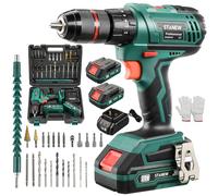 STANEW Perceuse Visseuse Sans Fil 20V, Impact Perceuse-visseuse à percussion sans fil avec 2 Batteries 2.0Ah, 35Nm, 18+3 Réglages de Couple, LED, 24 Accessoires