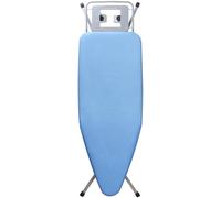 STANEW Table à Repasser 120 x 45 cm,Planche à Repasser Pliable,pour Centrale Vapeur,Système Anti-Fermeture,Hauteur Réglable,avec Housse en 100% Coton,Support de Fer Intégré, Pieds Antidérapants(Bleu)