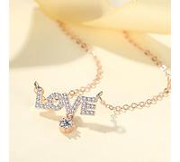 STANG 925 Argent Pleine Strass Amour Lettre Gland clavicule chaîne lumière Luxe Niche Simple Petit Frais Bijoux Cadeau