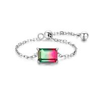 STANG À la Mode Nouveau 925 Argent pastèque Tourmaline chaîne Anneaux réglables pour Les Femmes Mariage fiançailles Bijoux Cadeau