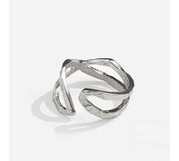 STANG Bagues en Argent 925 pour Femmes Lignes d'or Vintage Mariage Bijoux à la Mode Grands Anneaux Antiques réglables
