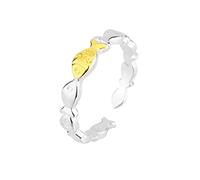 STANG Bagues en Argent 925 pour Femmes Poissons d'or Vintage Mariage Bijoux à la Mode Grands Anneaux Antiques réglables