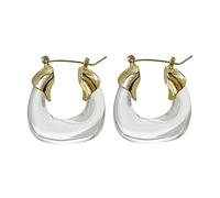 STANG Boucle d'oreille Cerceau en Forme de C en résine Transparente pour Les Femmes exagérée Grande Boucle d'oreille Huggie en Acrylique épais géométrique Mignon Boucle d'oreille Cadeaux