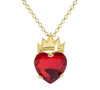 STANG Coeur Bleu Rouge avec Couronne Pendentif Collier Dames Descendant Collier Brillant Bijoux de Mariage chaîne Tour de Cou Cadeau