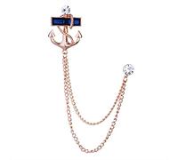 STANG Coréen Nouvelle Mode Cristal Ancre Broche Broche métal Gland chaîne épinglettes Badge Collier Broche pour Hommes Bijoux Accessoires