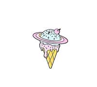 STANG Dessin animé Nourriture été crème glacée émail épingles Univers planète crème glacée Broches Badges Revers vêtements Sac épingles Femmes Bijoux Cadeaux