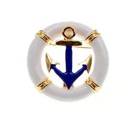 STANG Mode Robe Costume col Broche créative Ronde en Alliage tridimensionnel plaqué Or Goutte d'huile Ancre Broche Marine Broche Cadeau