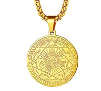 STANG Mode Titane Acier mystérieux Sept Anges Sceau Pendentif Collier Hommes Classique amulette Bijoux