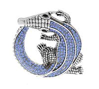 STANG Nouveau créatif Strass Grande Broche Crocodile Mode Ronde Animal Corsage Broche Unisexe vêtements Accessoires Cadeau