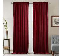 StangH Lot de 2 Panneaux de Rideaux à Isolation Thermique en Velours Super Doux pour Noël - Rideaux de fenêtre pour Salon, Chambre Principale, Salle de cinéma, 132 x 213 cm, Rouge