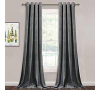 StangH Lot de 2 Panneaux de Rideaux occultants en Velours Gris pour Salon, Rideaux de fenêtre occultants à œillets pour Chambre à Coucher/Porte coulissante en Verre, 132,1 x 243,8 cm (l x L), Gris