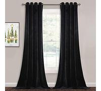 StangH Lot de 2 Panneaux de Rideaux occultants en Velours - Rideaux occultants en Velours à Isolation Thermique avec œillets pour Salon, sous-Sol/Salle à Manger, 132,1 x 243,8 cm, Noir