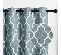 StangH Lot de 2 Rideaux de fenêtre occultants à Isolation Thermique pour Chambre à Coucher, Motif géométrique marocain, Rideaux Courts pour décoration Moderne, Bleu Sarcelle, 132,1 x 160 cm (l x L)