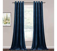 StangH Lot de 2 Rideaux en Velours Bleu Marine - Superbe décoration d'intérieur - Rideaux occultants en Velours Doux à Isolation Thermique - Panneaux de Porte coulissante en Verre pour Chalet - 132,1