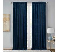 StangH Lot de 2 Rideaux occultants en Velours Bleu Marine de 213 cm - Rideaux occultants à Isolation Thermique avec Double Passe-Tringle pour Salon/Chambre d'amis, Bleu Marine, 132 x 213 cm (l x L),