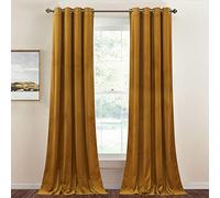 StangH Lot de 2 Rideaux occultants en Velours Marron doré de 274,3 cm de Long - Rideaux décoratifs pour fête d'anniversaire, Vacances, Studio, Toile de Fond - Motif à œillets - 52 x 108 cm (l x L)
