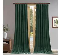 StangH Lot de 2 Rideaux occultants Extra Longs en Velours pour Chambre à Coucher, Salon, Rideaux décoratifs à économie d'énergie pour Porte coulissante, 132,1 x 304,8 cm (l x L), Vert