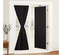 StangH Lot de 2 Rideaux occultants Thermiques pour Porte - Fermeture Velcro adhésive - Rideaux occultants temporaires pour fenêtre - Stores réglables pour Porte française, 66 x 183 cm (l x L), Noir