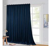 StangH Rideau occultant Extra Long en Velours Bleu Marine - Rideaux Thermiques écoénergétiques pour Maison, cinéma, Appartement, Salon - 254 x 274 cm - 1 Panneau