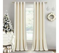 StangH Rideaux en Velours Blanc Ivoire 228,6 cm, Rideaux de Fenêtre Épais Lourds pour Chambre à Coucher à Œillets Protéger la Vie Privée Rideaux de Porte Coulissante pour Salon/Bureau, W52xL90 par