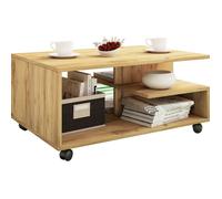 Stango Table basse avec 5 étagères imitation chêne miel.