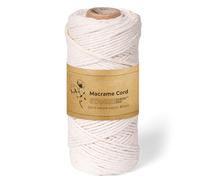 STANKE Fil macramé 3mm 100 m couleur Naturel - fil de coton pour crochet, DIY boho, paniers, attrape-rêves - corde coton pour guirlandes, dessous de verre, sacs - 100% cotton, torsadé, grande bobine